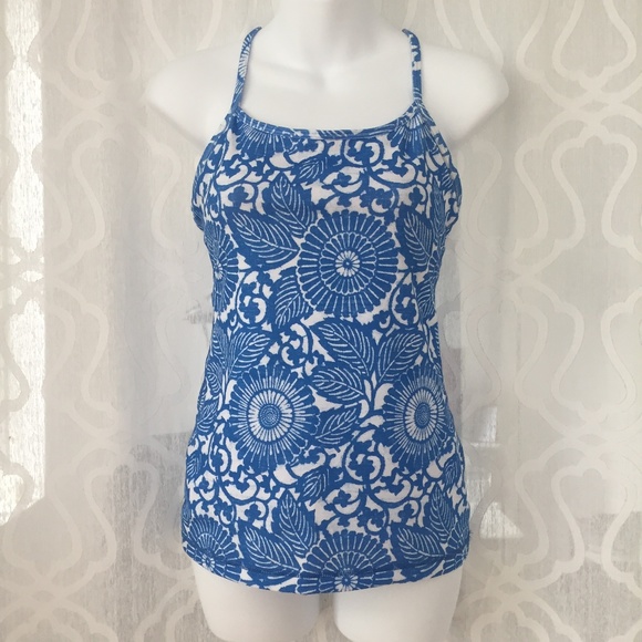 lululemon athletica Tops - Lululemon Blue Paisley Power Y Yoga Tank